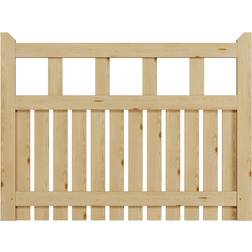 Living and Home Natural Minimalist Wooden Straight Corner Garden Gate 914 x 1193mm Brown 90 x 120 x 5cm