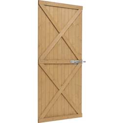 Living and Home Flat Top Pine Wood Garden Gate Kit 85 x 183 cm Brown 3 x 6 ft