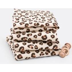 LA REDOUTE INTERIEURS Set of 4 Azhar Leopard Print 100% Cotton Muslin Swaddles