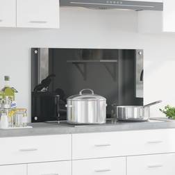 vidaXL Kitchen Backsplash Dark Grey Tempered Glass 90 x 50 x 0.6 cm Splash Guard 50cm