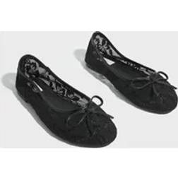 Nelly Rounded Lace Ballerina - Svart