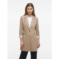 Vila Lång Jersey Kavaj - Beige