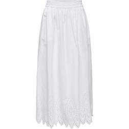 Only Kjol OnlTulum Emb Maxi Skirt - Vit