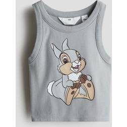 H&M Tanktop Med Tryk - Grå
