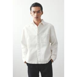 H&M Regular Fit Cotton Twill Overshirt - White