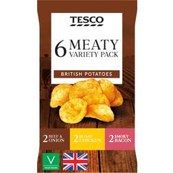 Tesco Meaty Variety Crisps 25g 6pcs 1pack