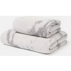 OHS 100% Cotton Jacquard Marble Hand - Guest Towel Grey