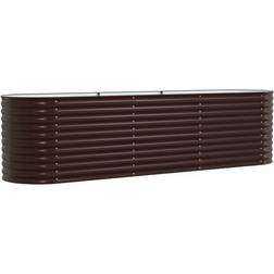 vidaXL Trädgårdsodlingslåda Brun 320x80x81 cm Galvaniserat Stål