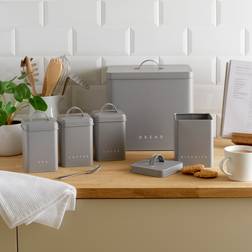 Dunelm Set of 5 Canisters - Grey Kitchen Storage