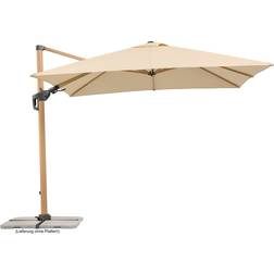 Schneider Schirme Ampelschirm Rhodos Twist Woody B300/T300 cm Natur - Aluminium Polyester