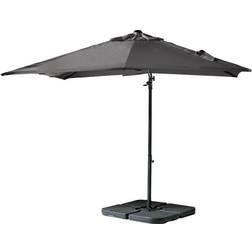 Furniturebox Gretna Grey Square Outdoor Cantilever Parasol and Base 256 x 245 x 245 cm