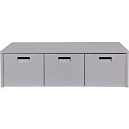 Woood Industrial Kids Locker Storage Bench Hertog Grey