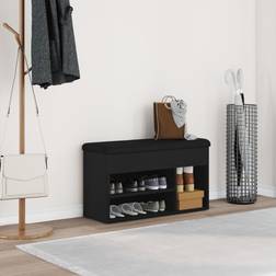 vidaXL Svart Ek 80x30x45 cm Förvaringsbänk