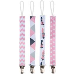 Goolrc Baby Pacifier Clip Chain Printing Cotton Strap 4pcs