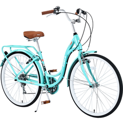 Aukfa 26 Cruiser 7 Speed Bicycle Hybrid Bike Women's Bike