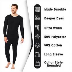 Heatwave 2-pc Men's Thermal Underwear Set - Black