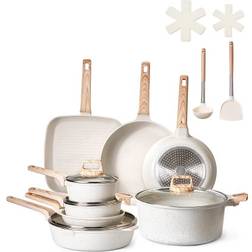 VEVOR 19 Piece Granite Nonstick Kitchen Cookware Set with lid