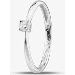 T.H.Baker 9ct White Gold Solitaire Diamond Ring - Silver