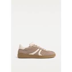 Stradivarius Casual Leather Trainers - Beige