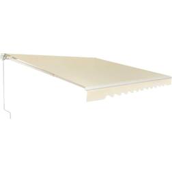 Cwy Markise Med Håndsving Aluminium Terrasse 3 x 2.5 m Beige
