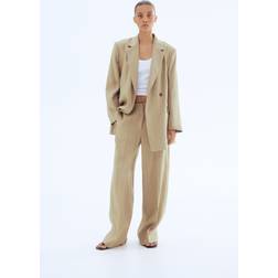 H&M Linen Blend Trousers - Beige