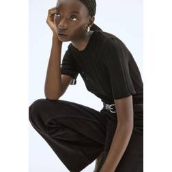 H&M Rib-knit Top - Black