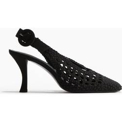 H&M Sort Slingbacks I Flettet Canvas - 42