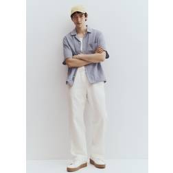 H&M Linnebyxa Relaxed Fit - Crèmevit