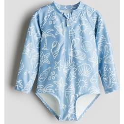 H&M Girls Long-sleeved Swimsuit - Blue