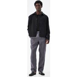 H&M Men Regular Fit Linen Trousers - Grey