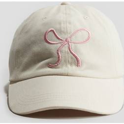 H&M Bomullskeps Med Broderi - Vit/Rosett