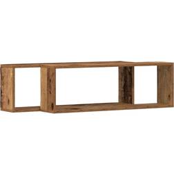 vidaXL Væghylder 2 Stk Gammelt Træ 80 x 15 x 26 cm Væghylde 80cm 2stk