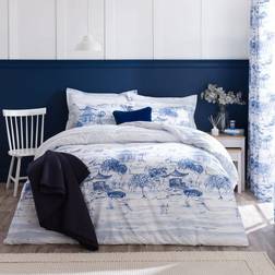 Dunelm Chinoiserie & Duvet Cover White, Blue (200x200cm)