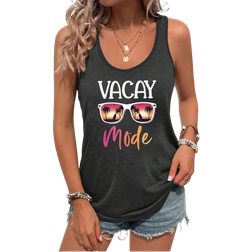 Shein Sunglasses & Casual Tank Top With Letter Print