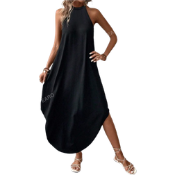 Shein Damen-Mode einfarbiges Neckholderkleid