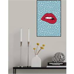 Pelcasa Affisch Lips Blue/Multicolour Poster 30x40cm