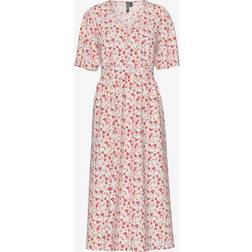 Pieces Klänning PcTala SS Midi Dress Noos BC - Vit