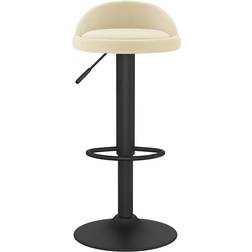 vidaXL Fløjl Cremefarvet Barstol 94cm