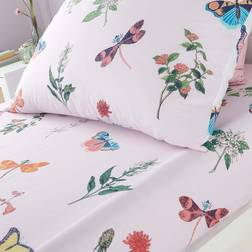 RHS Butterfly Garden Fitted Bed Sheet Pink (190x135cm)