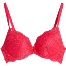 Cubus Push Up Bra with Lace - Red
