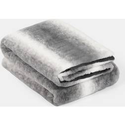 OHS Faux Fur Stripe Blankets Grey (150x125cm)