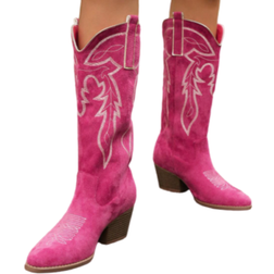 Shein Women's Fashion Wedge Heel High Boots - Solid Color
