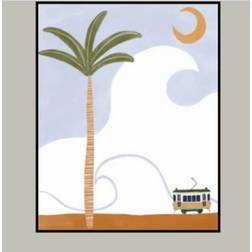 Pelcasa Little Tram On Beach Multicolor Poster 70x100cm