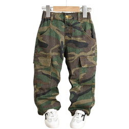 Shein Boys Straight Leg Casual Camouflage Denim Jeans