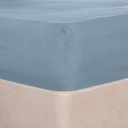 Brentfords Plain Non-Iron Fitted Bed Sheet Blue (200x152cm)