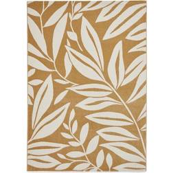 Catherine Lansfield Sorral Leaves Ochre Rug - White, Yellow 80x150cm