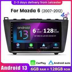 Junsun 8 Core Car Radio Stereo for Mazda 6 2007-2012 GPS 6+128G Android 13 Carplay SWC FM
