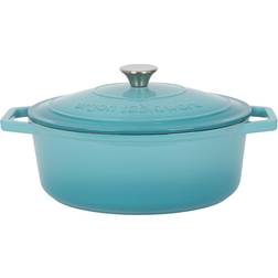 Argon Tableware 4.68L Cast Iron Oval Dutch Oven - Teal