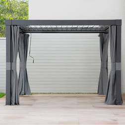 Sunjoy 3 x 3m Accessory Curtain for Louvered Pergola 306cm x 306cm Grey