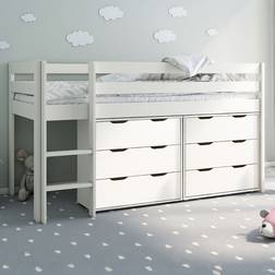 Noomi Noomi Midi Single Continental White Mid Sleeper with Underbed Drawer